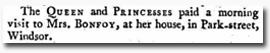 Anne Bonfoy Clipping from 'Morning Post' 06 Jan 1801